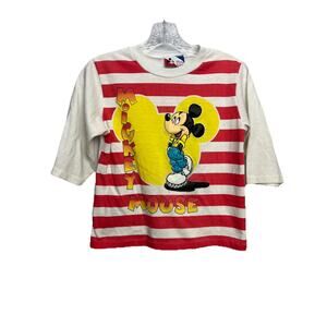 Vintage 80's Mickey Mouse Disney By Pilgrim 3/4 Sleeve T-Shirt Womens Large USA